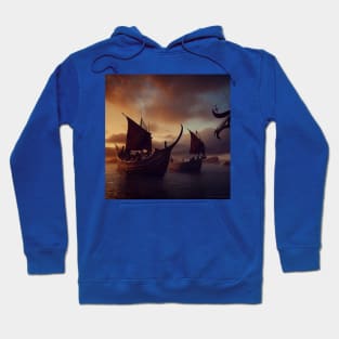 Viking Raiders on Longships Hoodie